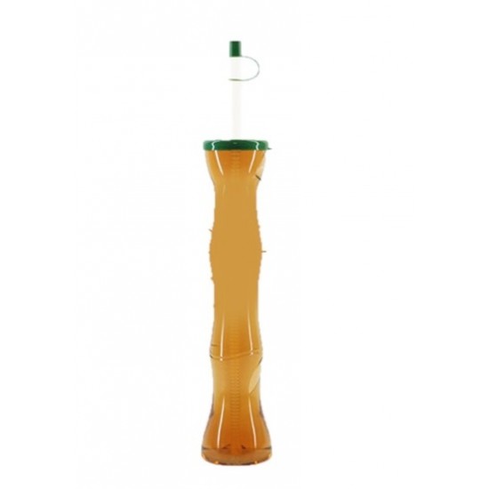 BAMBOO Slush Yard Cups 17OZ x 80 cups with lid and straw (GREEN LID AND STRAW)