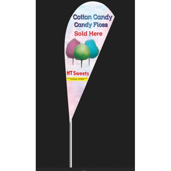 Cotton Candy Floss Beach Flag, FLAG 70x170cm,pole size 2.8 meters P shape
