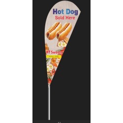 Hotdog Beach Flag, FLAG 70x170cm,pole size 2.8 meters P shape
