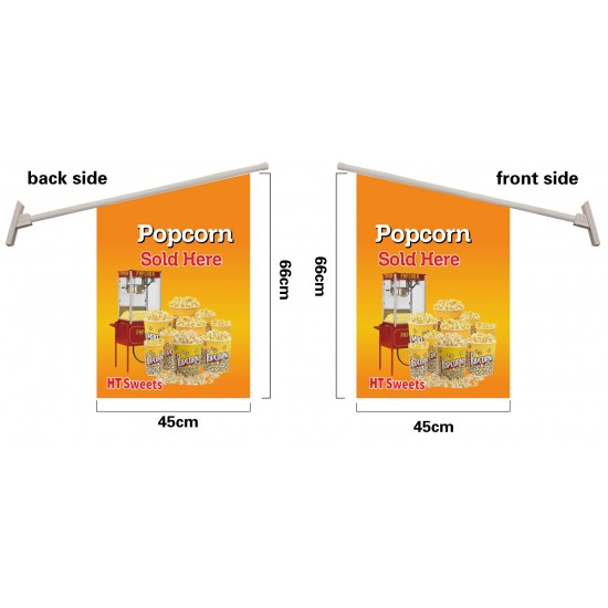 POPCORN WALL FLAG  Flag size: 45x66cm Pole size: Around 70cm ,JL-HTW09