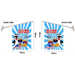 SLUSH SOLD HERE WALL FLAG  Flag size: 45x66cm,Pole size: Around 70cm ,JL-HTW01