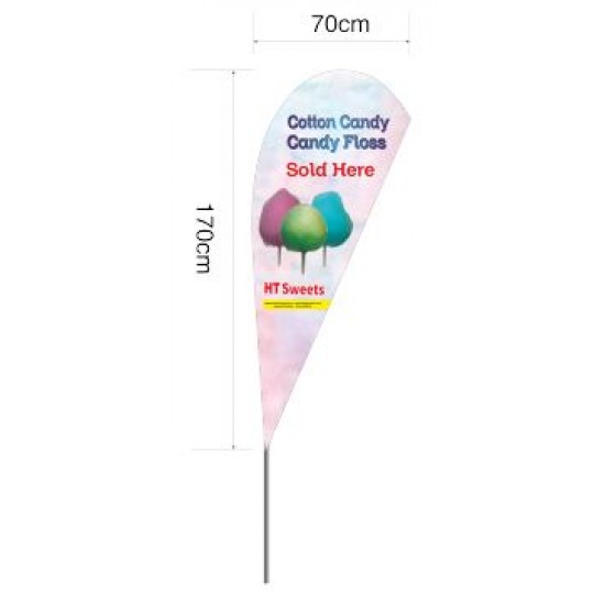 Cotton Candy Floss Beach Flag, FLAG 70x170cm,pole size 2.8 meters P shape
