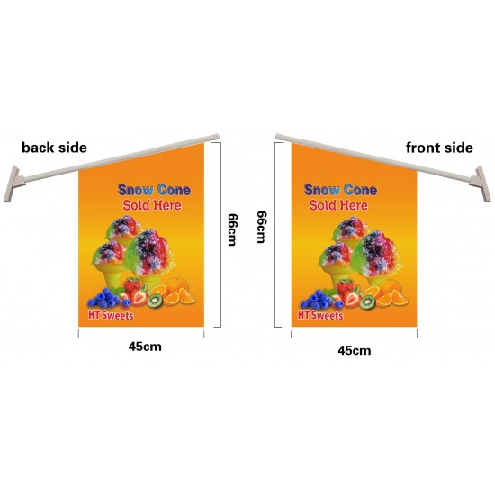 SNOW CONE WALL FLAG  Flag size: 45x66cm,Pole size: Around 70cm,JL-HTW03