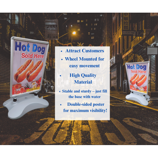 A1 Water Base Pavement Sign Silver HOT DOG SOLD HERE