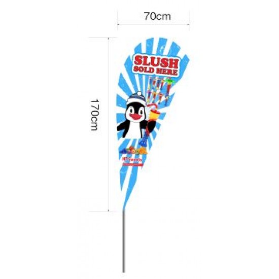 Yard Cup Beach Flag, FLAG 70x170cm,pole size 2.8 meters P shape