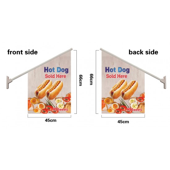 HOT DOG WALL FLAG, FLAG 745x66cm,Pole size: Around 70cm,JL-HTW04