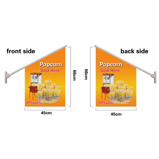 POPCORN WALL FLAG  Flag size: 45x66cm Pole size: Around 70cm ,JL-HTW09