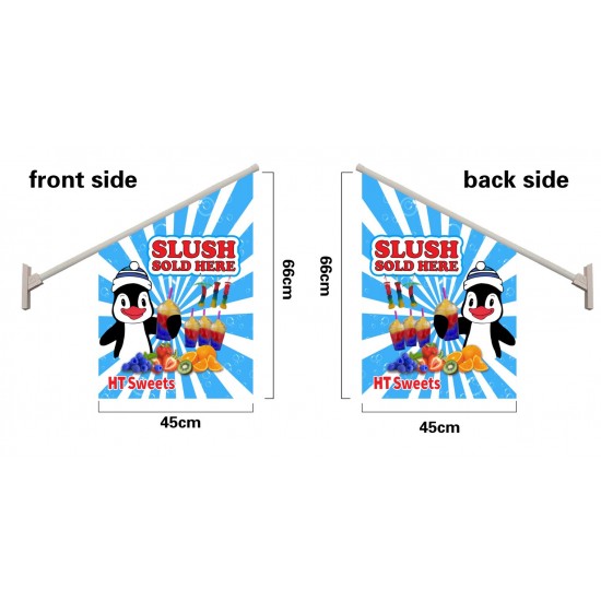 SLUSH SOLD HERE WALL FLAG  Flag size: 45x66cm,Pole size: Around 70cm ,JL-HTW01