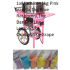 Candyfloss machine with cart + Sugar + Paper Sticks