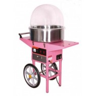 Candyfloss machine with cart and bowl cover