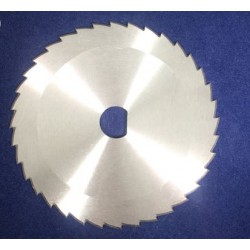 440 Kebab Circular Slicers – 65x12x1mm with Single Bevel to Sharpener, D-Bore Type, Serrated Edge (29 Teeth)