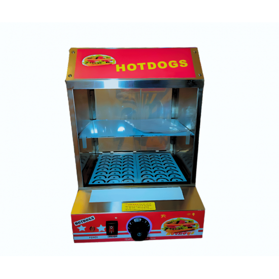 SUMTASA Hot Dog Steamer & Cart Events Hotdog Bun Warmer Machine Commercial Glass Display