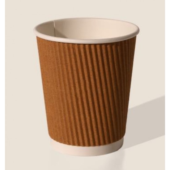 12oz Kraft Ripple Wall Paper Cup x 500