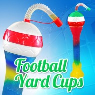 FOOTBALL Slush yard cup 12oz (350ml) HT3 x 133 cups with lid and straw