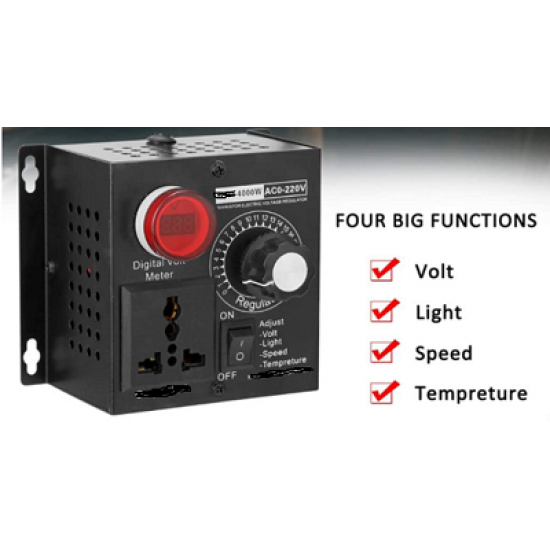 HT Electronic Voltage Regulator 4000W 220V Single Phrase Motor Fan Speed Controller HT Voltage Regulator UK PLUG