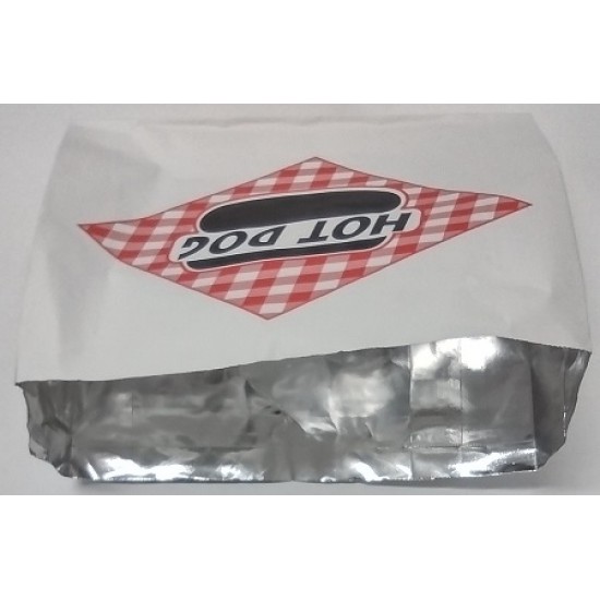 Hot Dog Foil/Paper Bag Side Open 1X1000pcs, Part HT0121