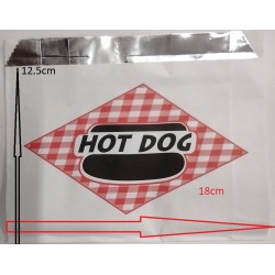 Hot Dog Foil/Paper Bag Side Open 1X1000pcs, Part HT0121