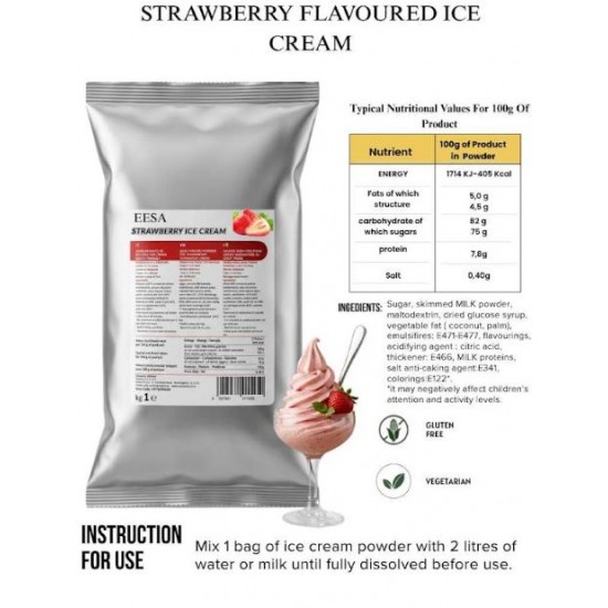 Strawberry soft icecream powder mix  EESA