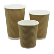 12oz Kraft Ripple Wall Paper Cup x 500