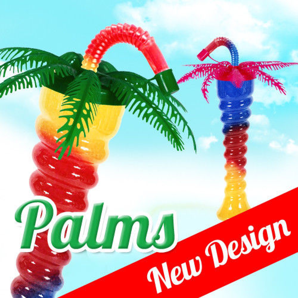 PALM TREE Twist Slush yard cup 12oz (350ml) HT1 x 170 cups with lid and