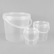 1 Litre Plastic Clear Bucket with Plastic Handle and Lid 1 Litre Plastic Clear Bucket with Plastic Handle and Lid