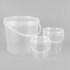 1 Litre Plastic Clear Bucket with Plastic Handle and Lid