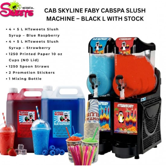CAB Skyline Faby Cabspa slush machine BLACK 2x10litre with stock ,PKG 01