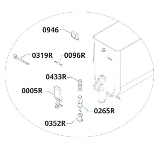 PISTON SPIGOT DOUBLE LIP WHITE ETL,SL320001629