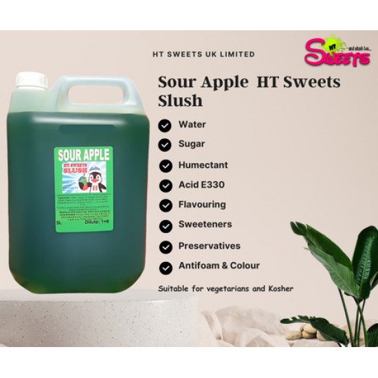 Sour Apple Slush Syrup, 1x5 Litre