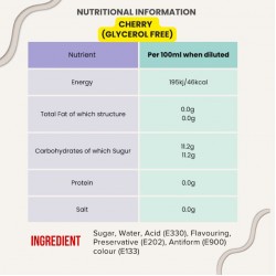 Cherry Slush syrup 1x5 Litre ,NO GLYERINE / GLYCEROL