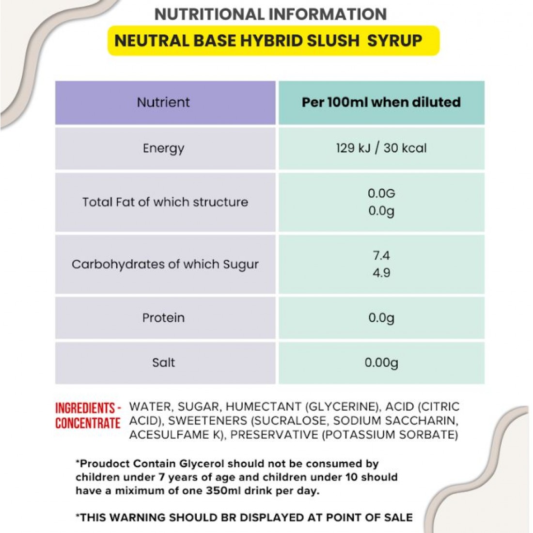 Neutral Base Syrup 1x5 Litre