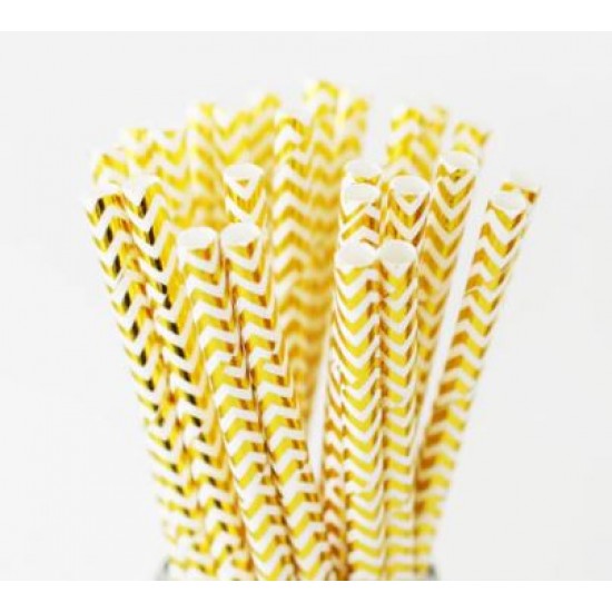 BUBBLE TEA SMOOTHIE MEGA Paper Straws 12mm x 200mm,GOLD and WHITE