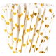Gold Hearts Paper Straws BUBBLE TEA SMOOTHIE MEGA 12mm x 200mm,