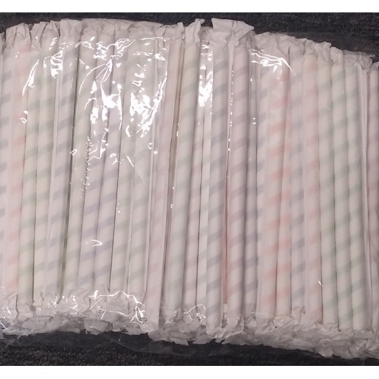 PAPER,Jumbo straw,Slush,Milkshake,SMOOTHIE Paper Straws 9mm x 200mm,4 colored 