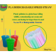 PLA Plastic Biodegradable NEON COLOR STRAIGHT  Individually Wrapped Mixed Straws With a Sharp End 12mm x 240mm