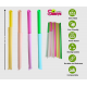 PLA Plastic Biodegradable NEON COLOR STRAIGHT  Individually Wrapped Mixed Straws With a Sharp End 12mm x 240mm