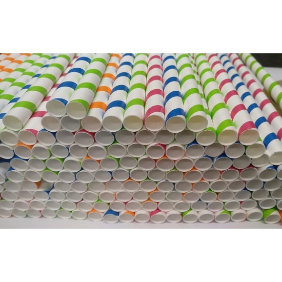 SMOOTHIE MEGA SHARP END STRAW 12mm X 210mm-4000 PCS, Biodegradable Paper Drinking Straws Individually Wrapped