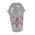 16OZ Printed SUMTASA Plastic Milkshake PET CUPx 100 (450ml) With Dome Lids