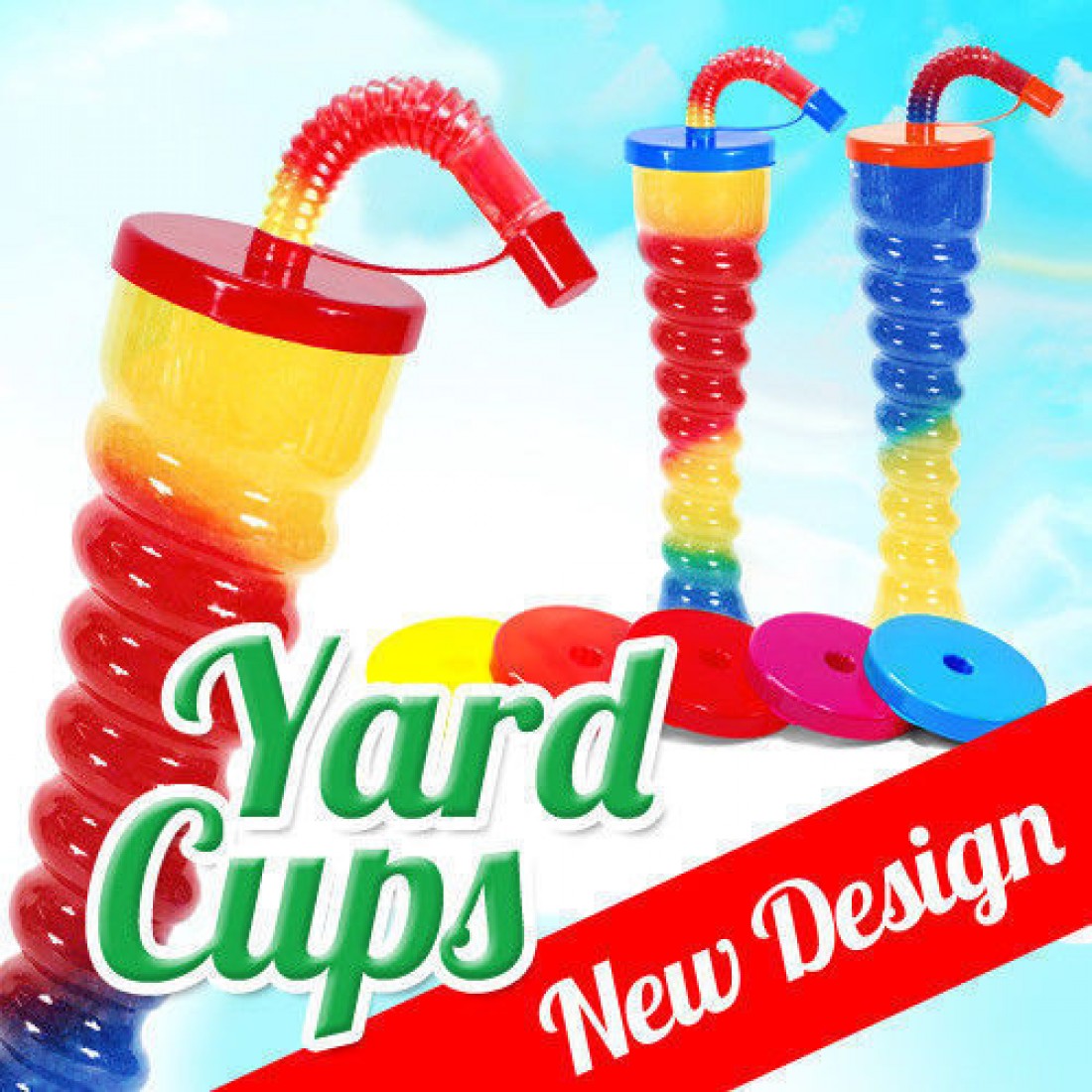 TWIST Slush yard cup 12oz (350ml) HT7 x 190 cups with lid and straw