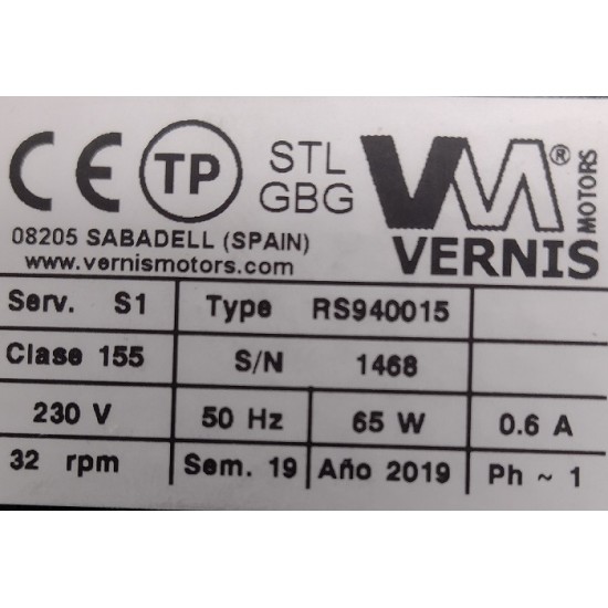 GEAR MOTOR VERNIS  230V 50Hz - sl0005299