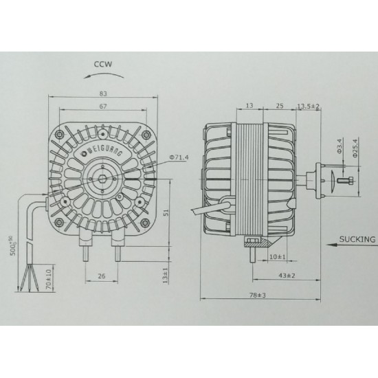 FAN ,SHADED POLE MOTOR,YZF 5-13,SLEEVE BEARING.220-240V,50/60Hz, 5 watt